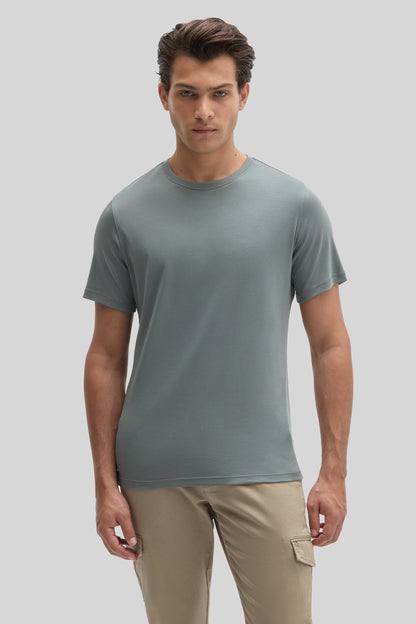 Robert Barakett Men's Pima Cotton Crew Neck T-Shirt in Balsam Green