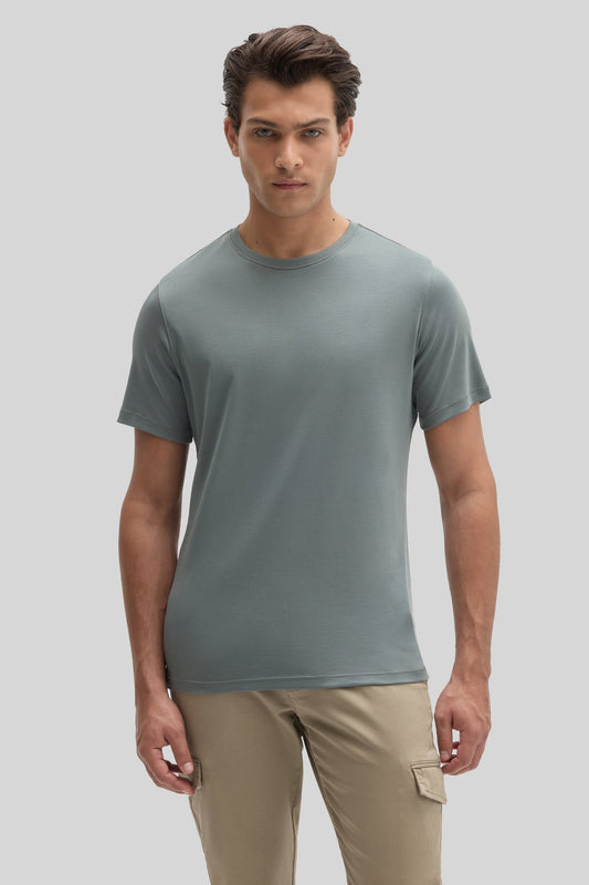 Robert Barakett Men's Pima Cotton Crew Neck T-Shirt in Balsam Green