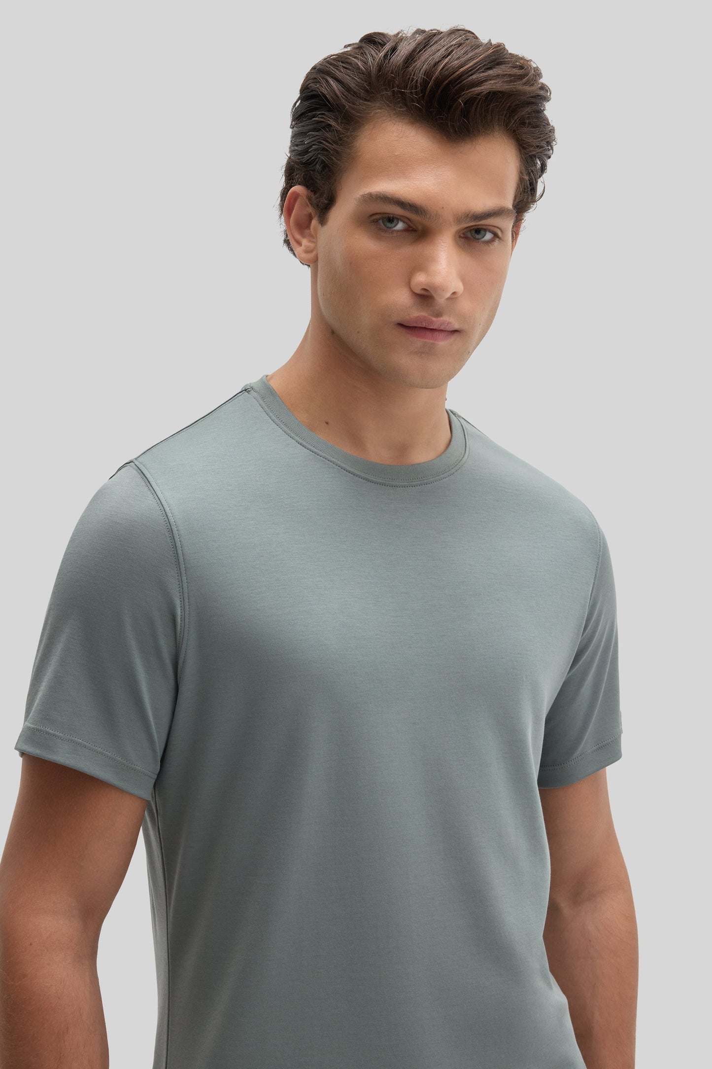 Robert Barakett Men's Pima Cotton Crew Neck T-Shirt in Balsam Green
