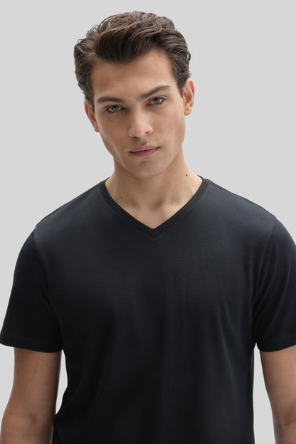 Robert Barakett Men's Pima Cotton V-Neck T-Shirt in Black