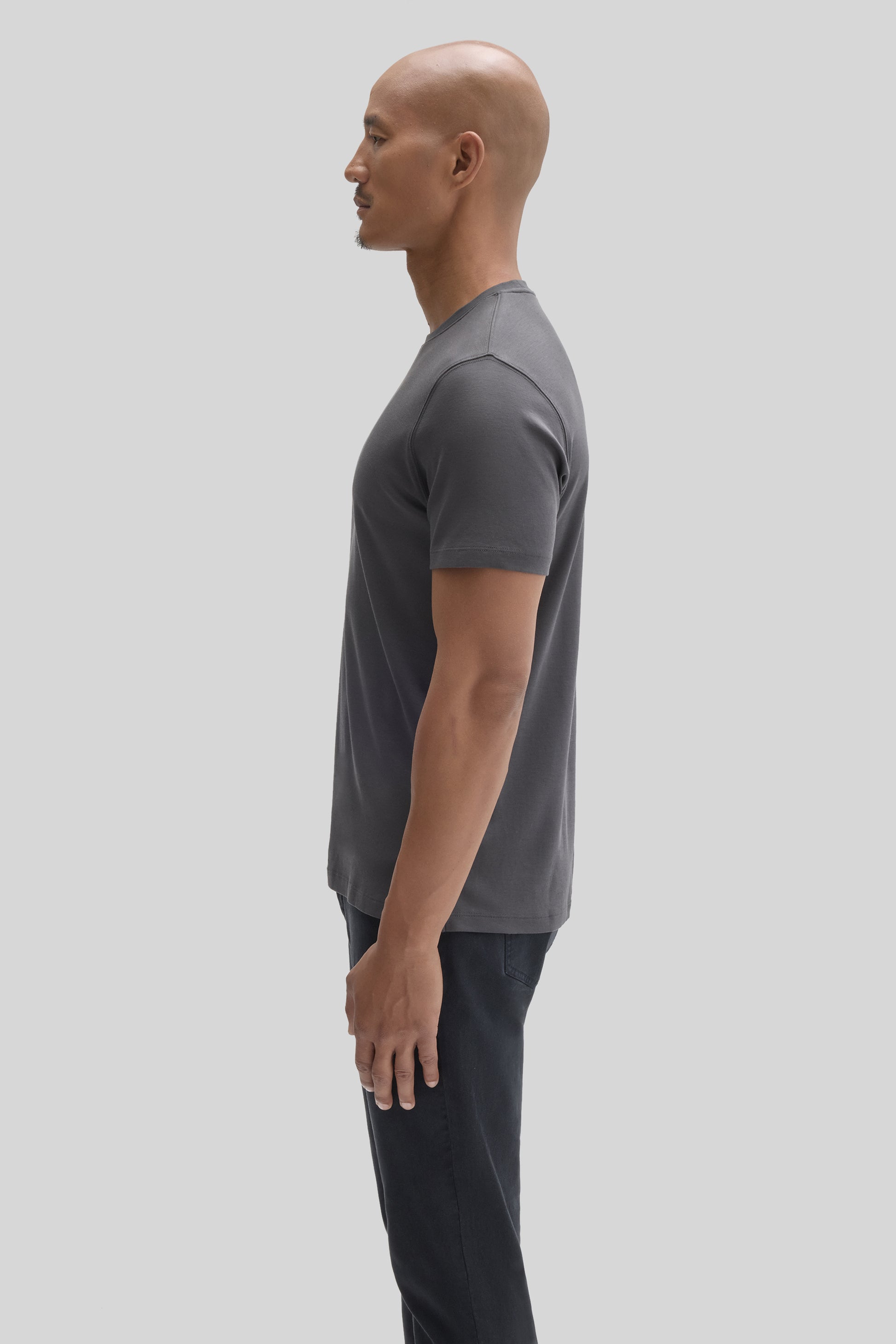 Robert Barakett Men's Pima Cotton T-Shirt in Cannon Charcoal
