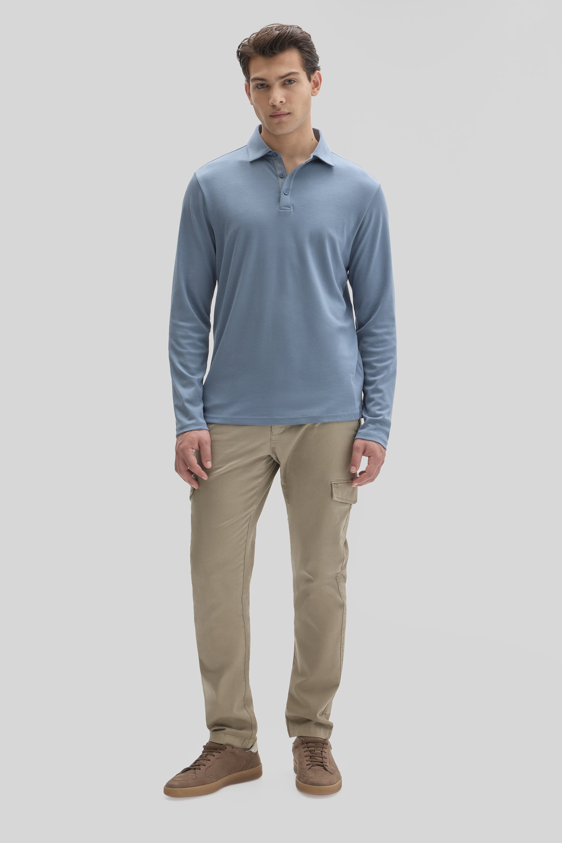 Robert Barakett The Barakett Long Sleeve Herringbone Polo