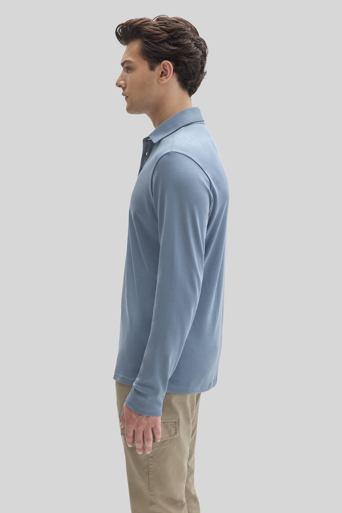 Robert Barakett The Barakett Long Sleeve Herringbone Polo