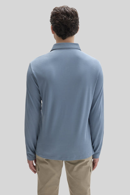 Robert Barakett The Barakett Long Sleeve Herringbone Polo