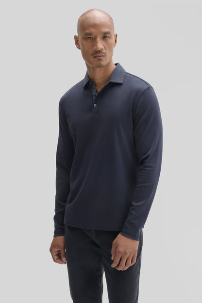 Robert Barakett The Barakett Long Sleeve Herringbone Polo