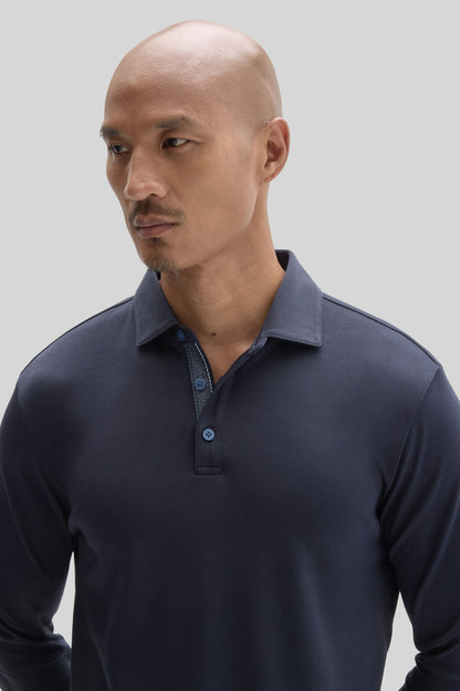 Robert Barakett The Barakett Long Sleeve Herringbone Polo