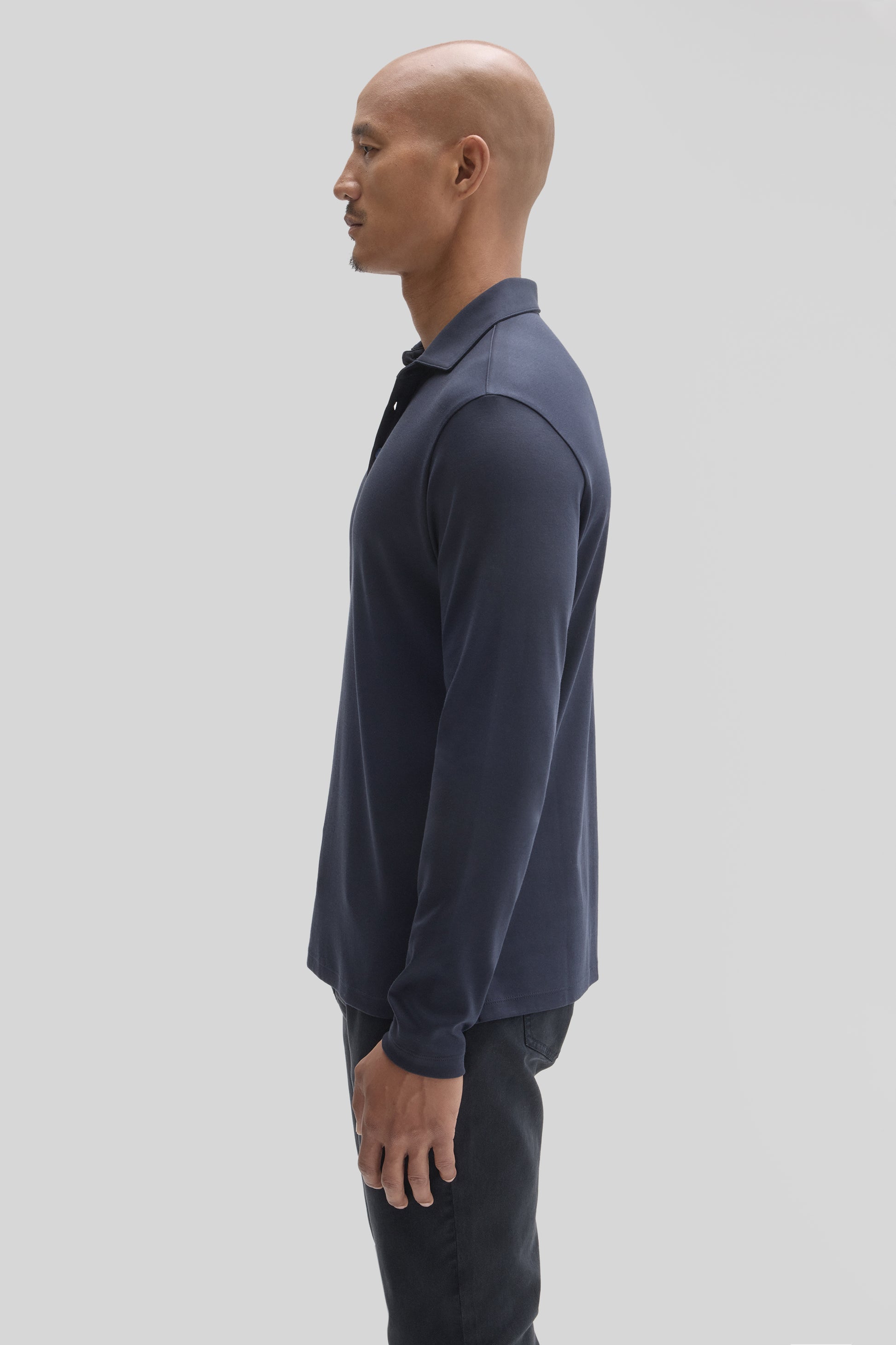 Robert Barakett The Barakett Long Sleeve Herringbone Polo