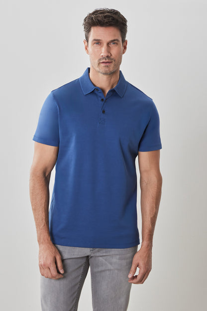 Robert Barakett Men's Pima Cotton Polo Shirt in Blue