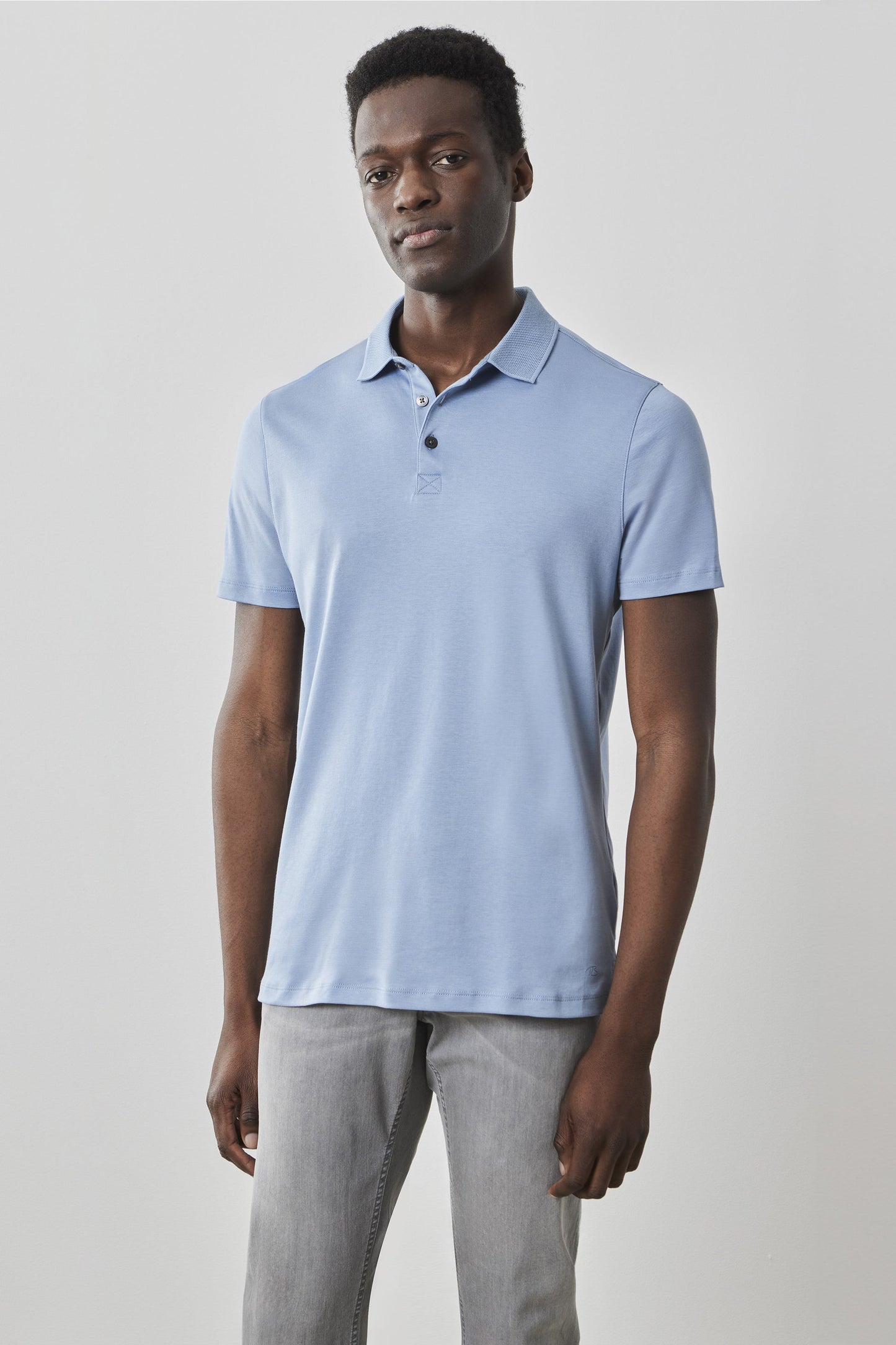 Robert Barakett Men's Dover Blue Pima Cotton Polo Shirt