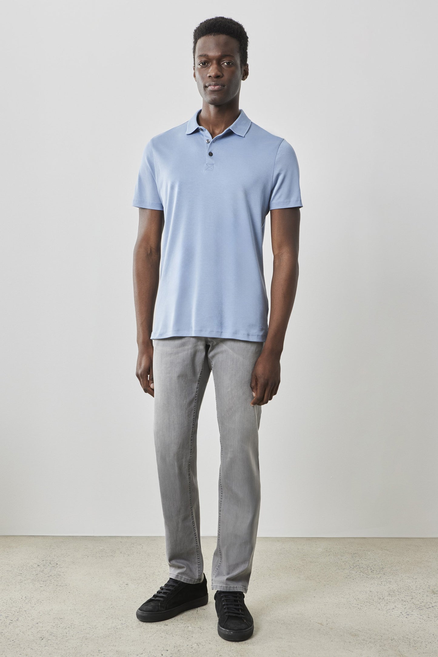 Robert Barakett Men's Dover Blue Pima Cotton Polo Shirt