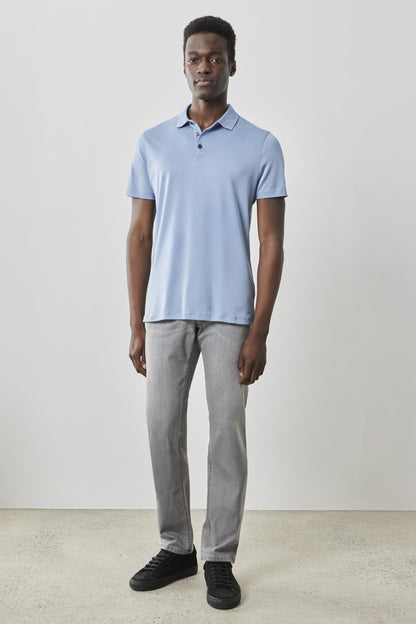 Robert Barakett Men's Dover Blue Pima Cotton Polo Shirt