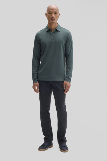 Robert Barakett The Barakett Long Sleeve Herringbone Polo