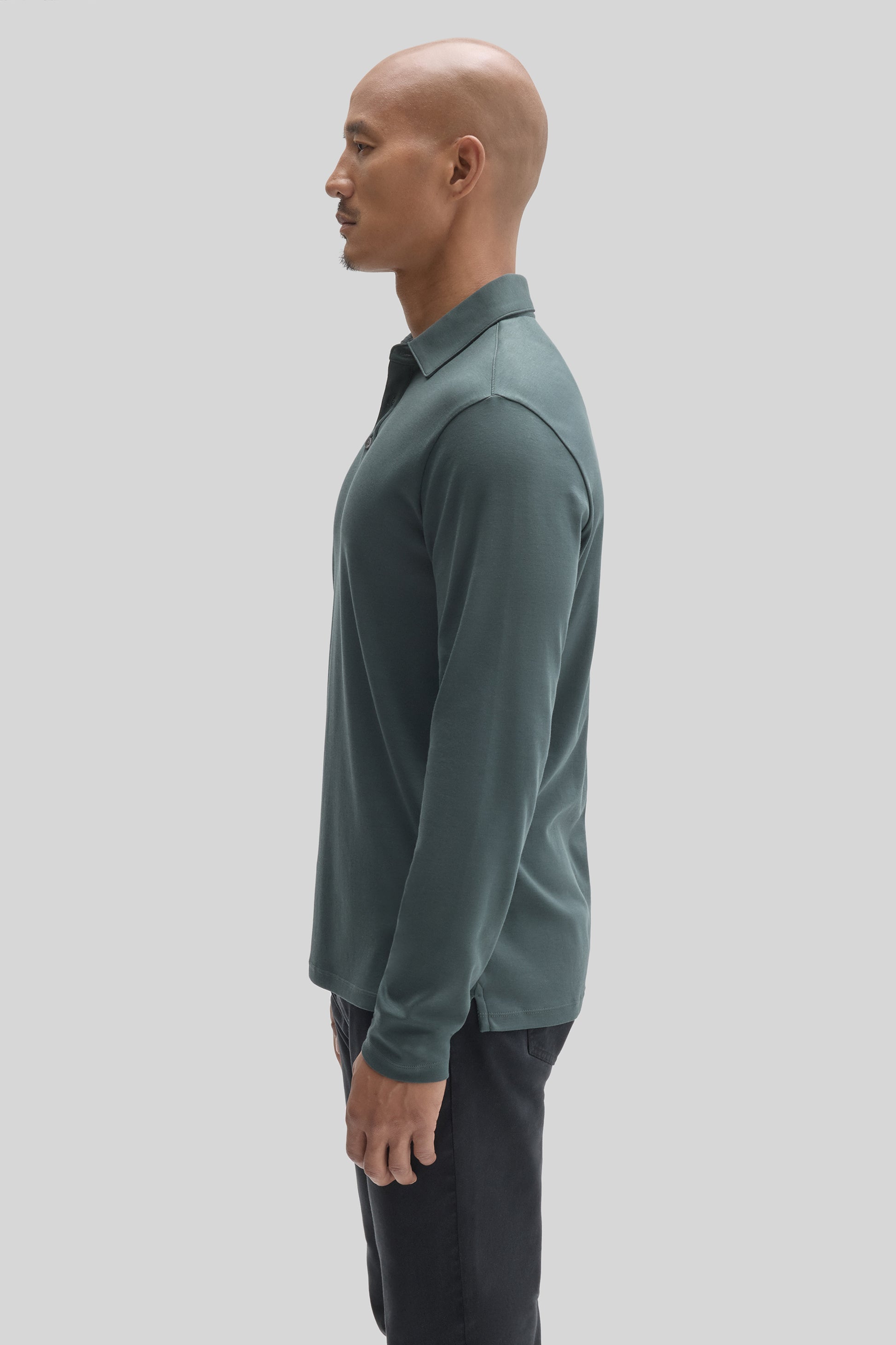 Robert Barakett The Barakett Long Sleeve Herringbone Polo