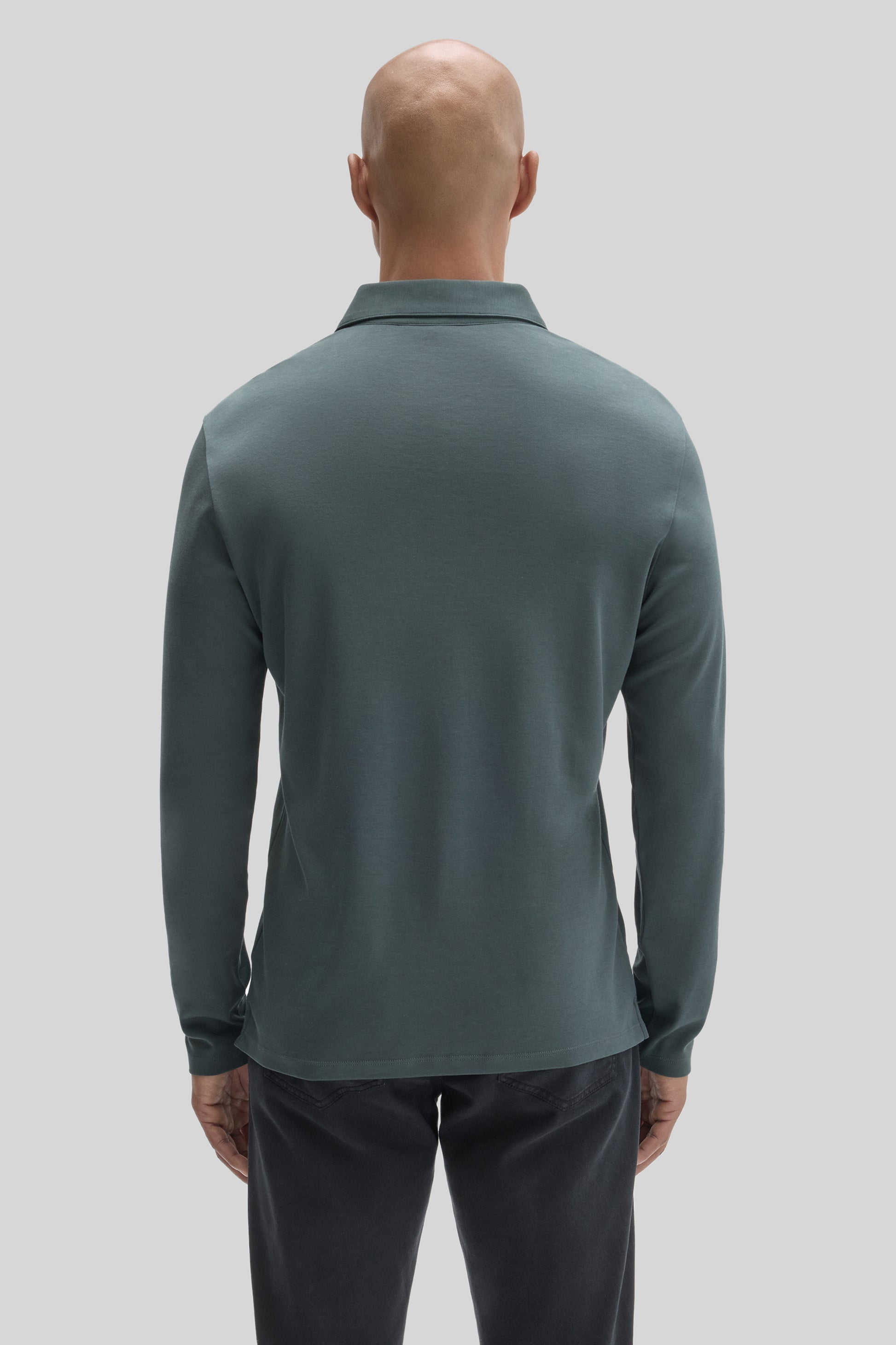 Robert Barakett The Barakett Long Sleeve Herringbone Polo