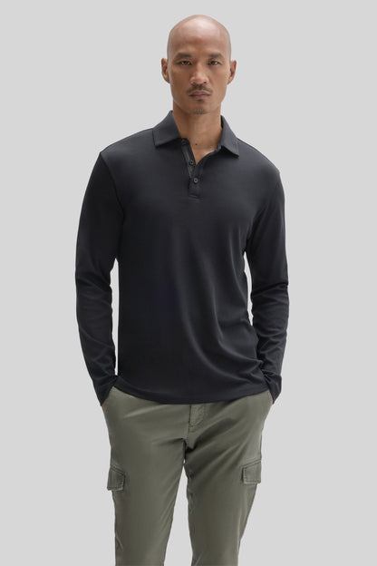 Robert Barakett The Barakett Long Sleeve Herringbone Polo