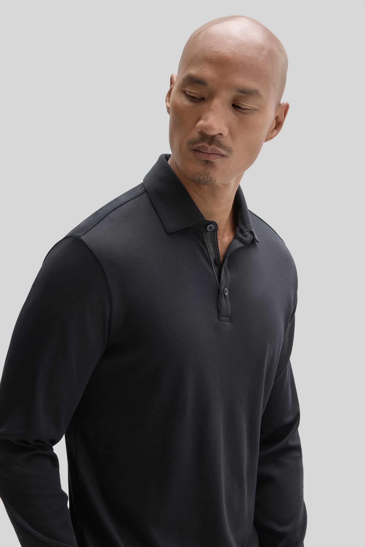 Robert Barakett The Barakett Long Sleeve Herringbone Polo