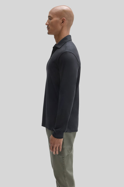 Robert Barakett The Barakett Long Sleeve Herringbone Polo