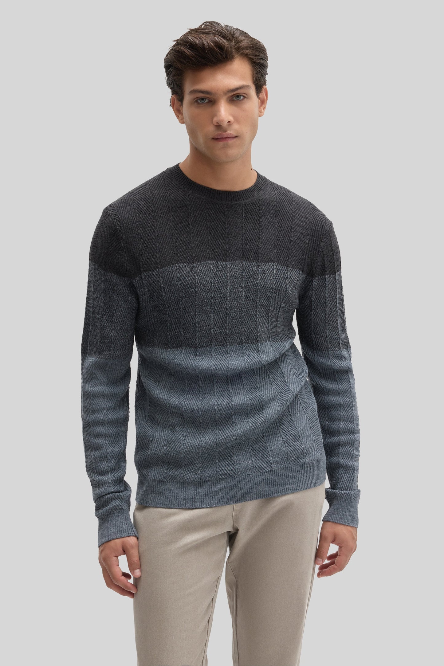 Robert Barakett Marchetti Herringbone Crewneck Sweater