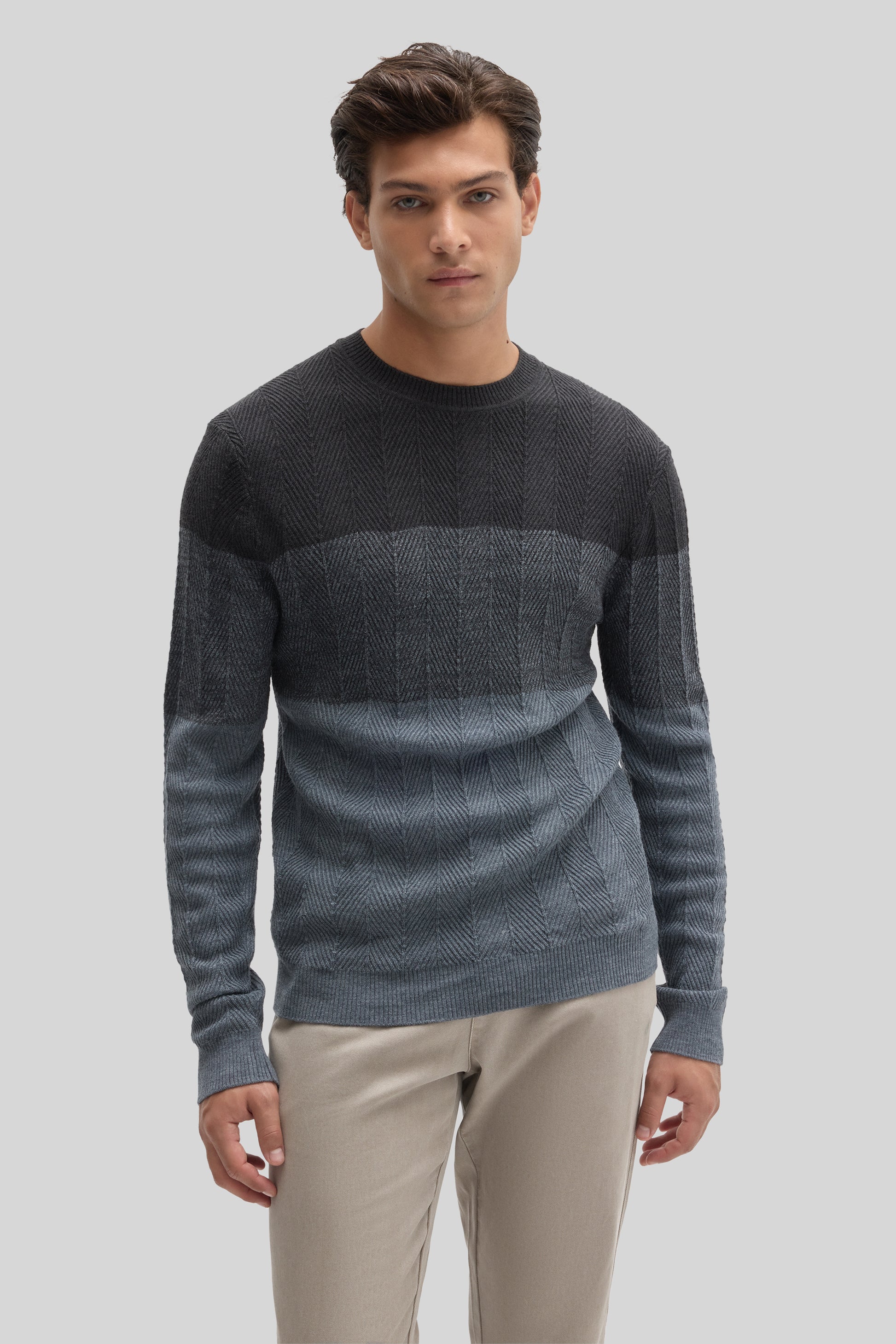 Robert Barakett Marchetti Herringbone Crewneck Sweater