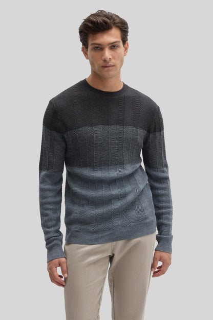 Robert Barakett Marchetti Herringbone Crewneck Sweater
