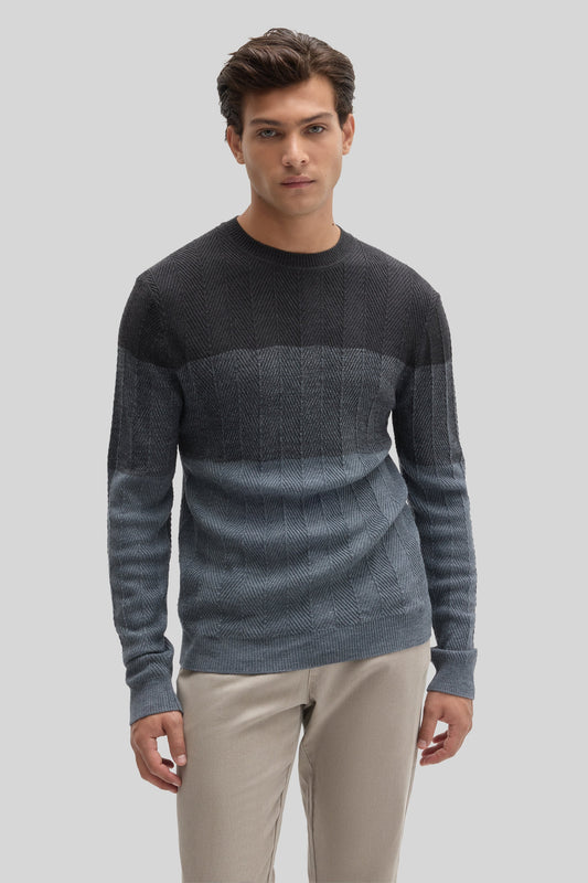 Robert Barakett Marchetti Herringbone Crewneck Sweater