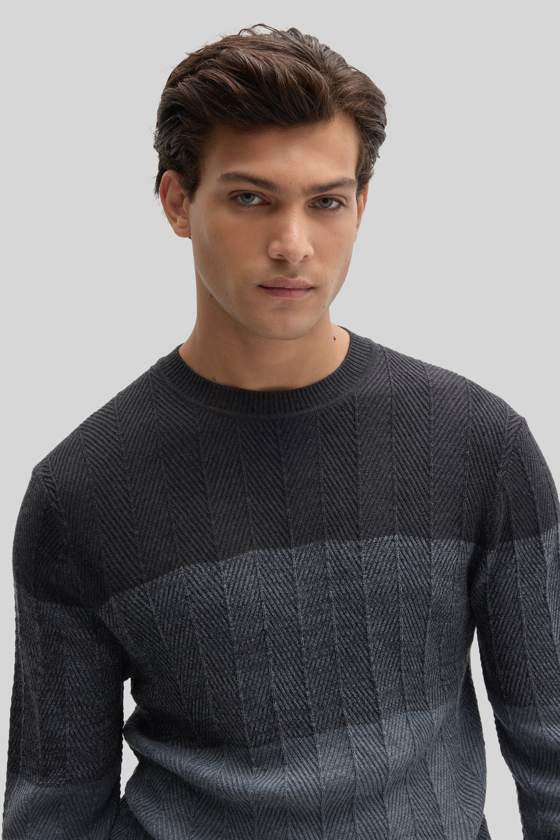 Robert Barakett Marchetti Herringbone Crewneck Sweater