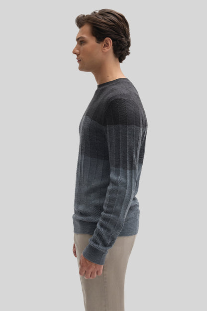 Robert Barakett Marchetti Herringbone Crewneck Sweater