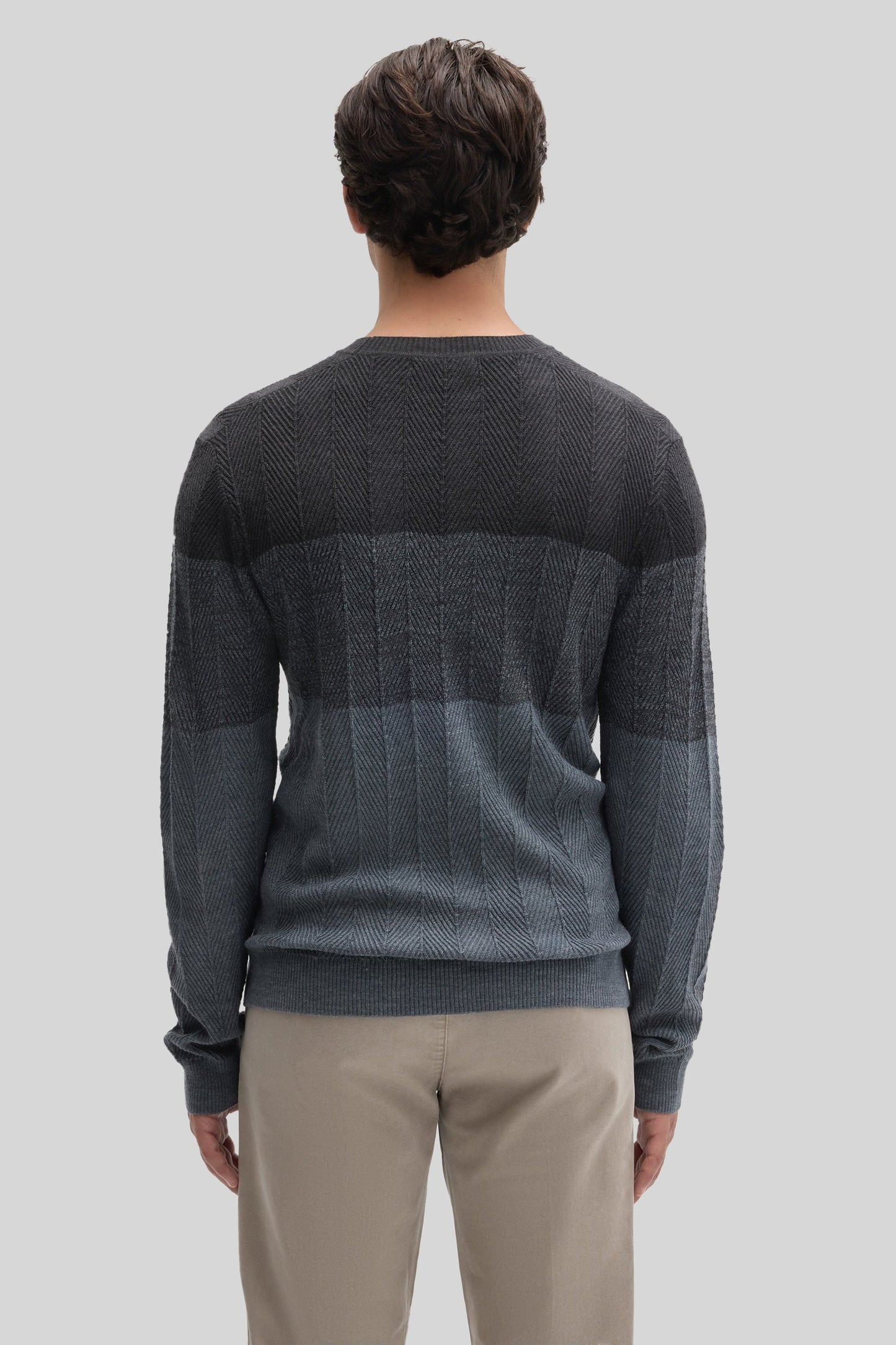 Robert Barakett Marchetti Herringbone Crewneck Sweater