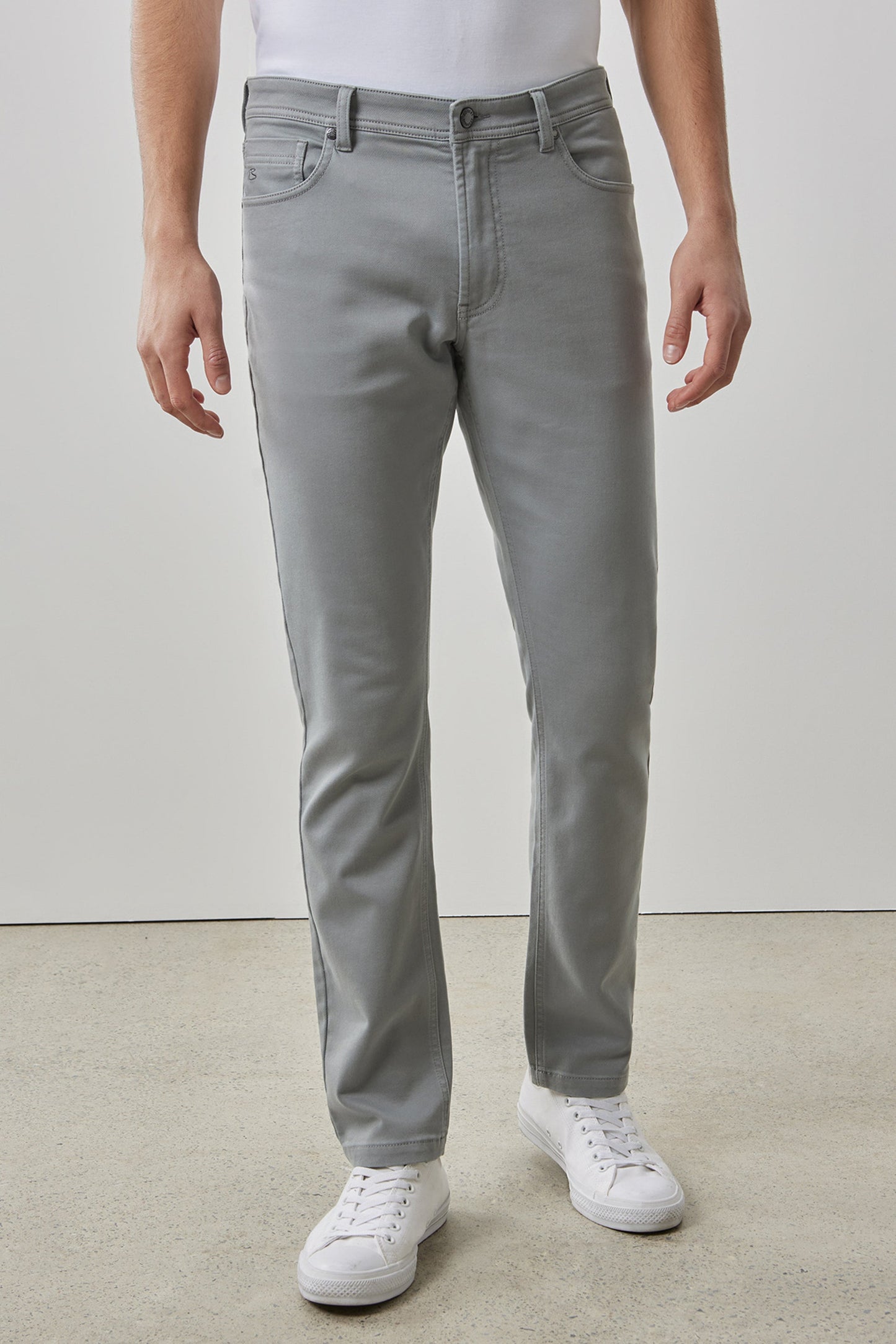 Robert Barakett Linear Stretch Pant in Light Grey