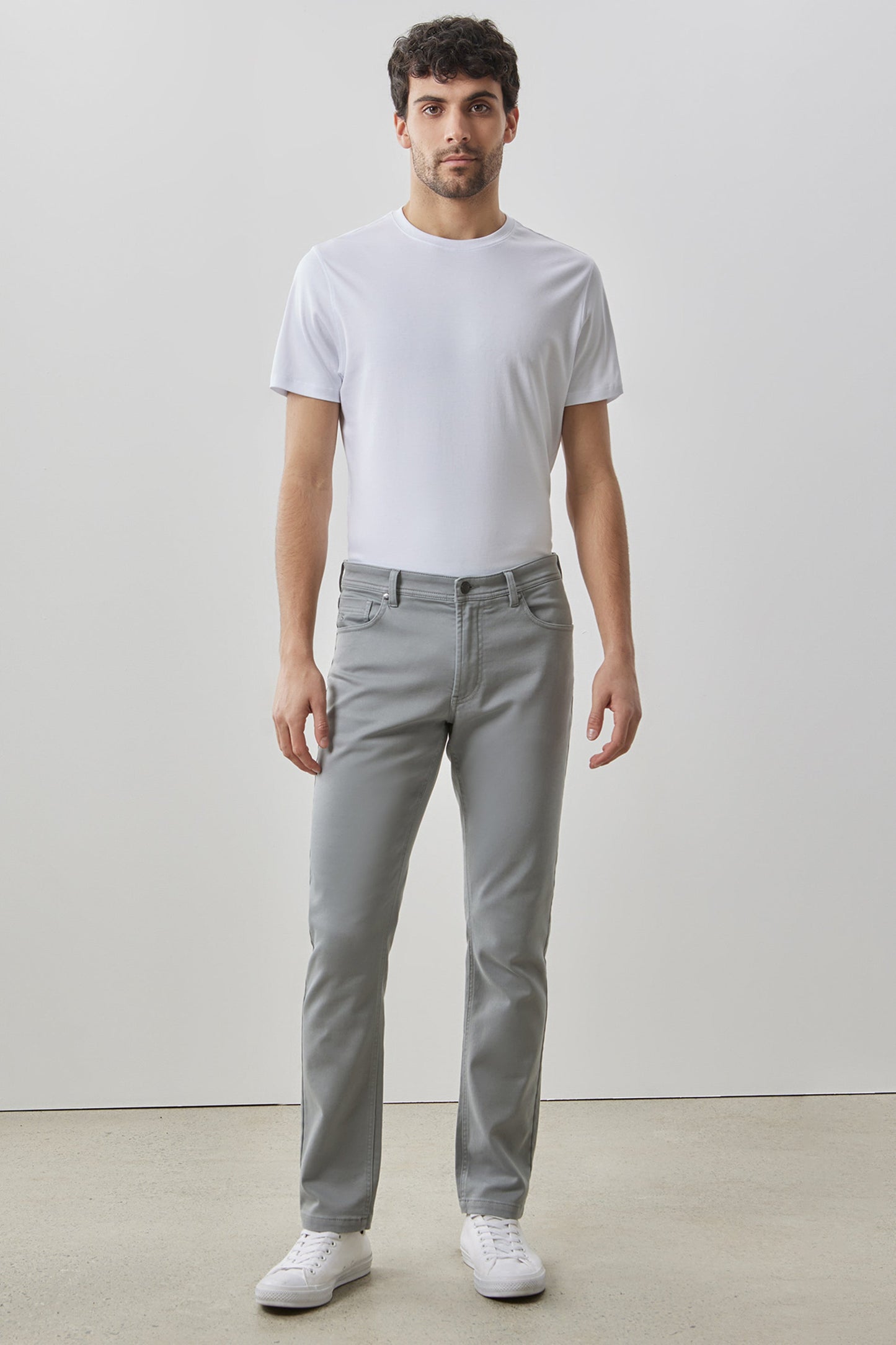 Robert Barakett Linear Stretch Pant in Light Grey