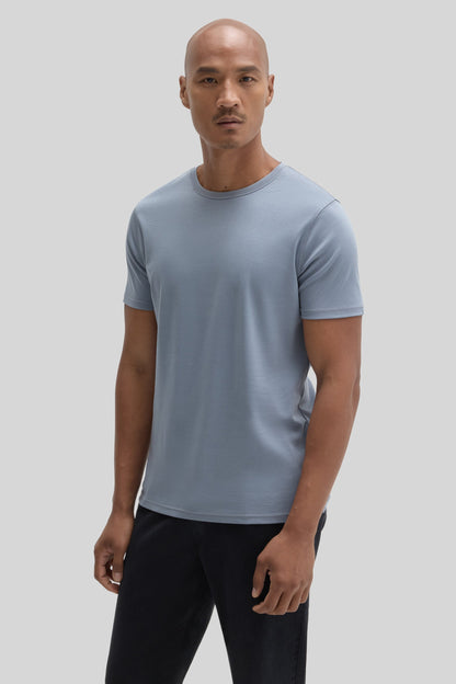 Robert Barakett Men's Metallic Blue Pima Cotton Crew Neck Tee