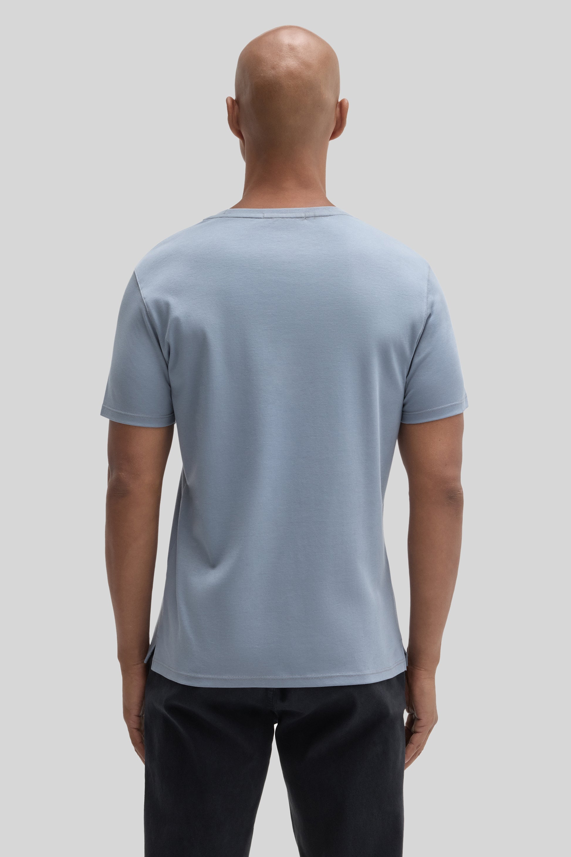 Robert Barakett Men's Metallic Blue Pima Cotton Crew Neck Tee
