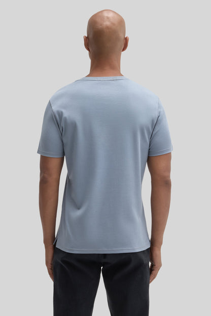 Robert Barakett Men's Metallic Blue Pima Cotton Crew Neck Tee