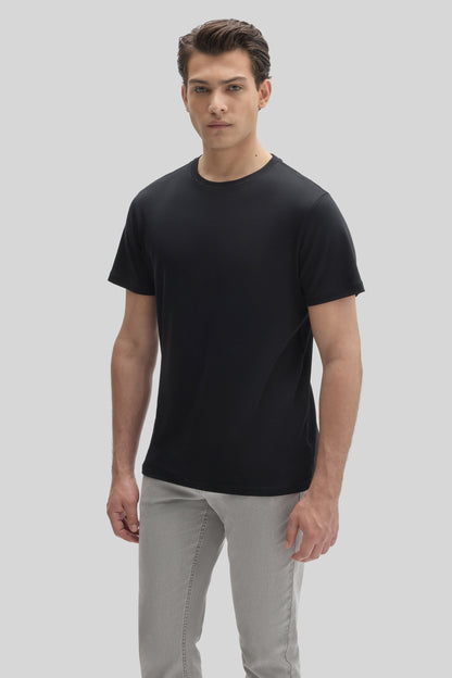 Robert Barakett Men's Pima Cotton Crew Neck T-Shirt in Black