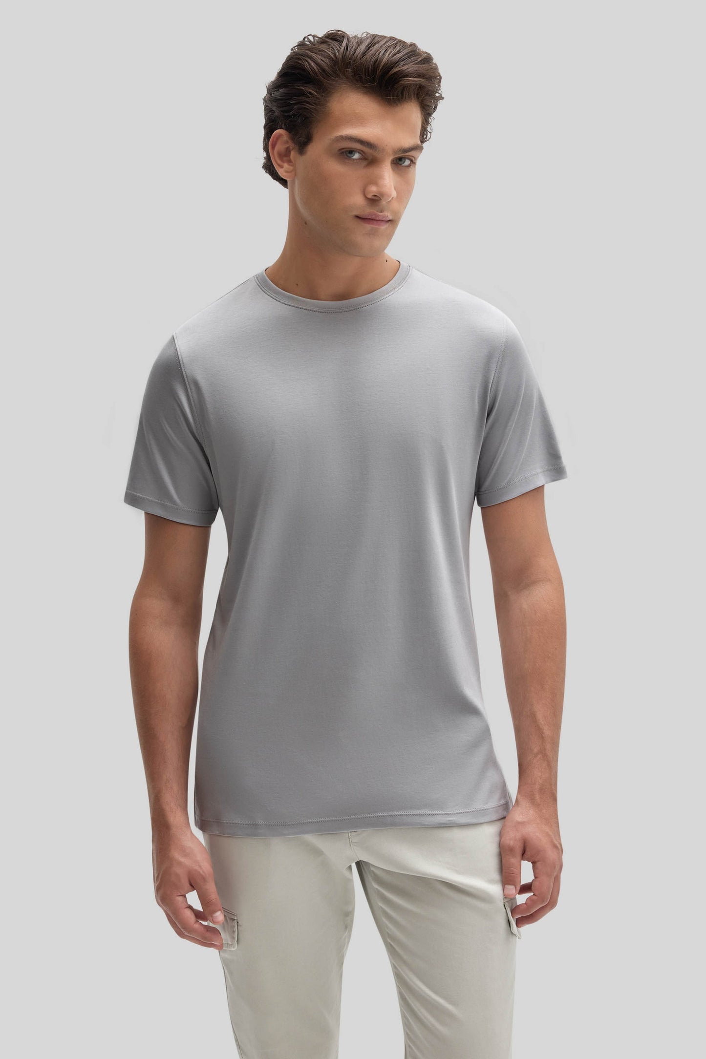 Robert Barakett Men's Pima Cotton Crew Neck T-Shirt in Monument Grey