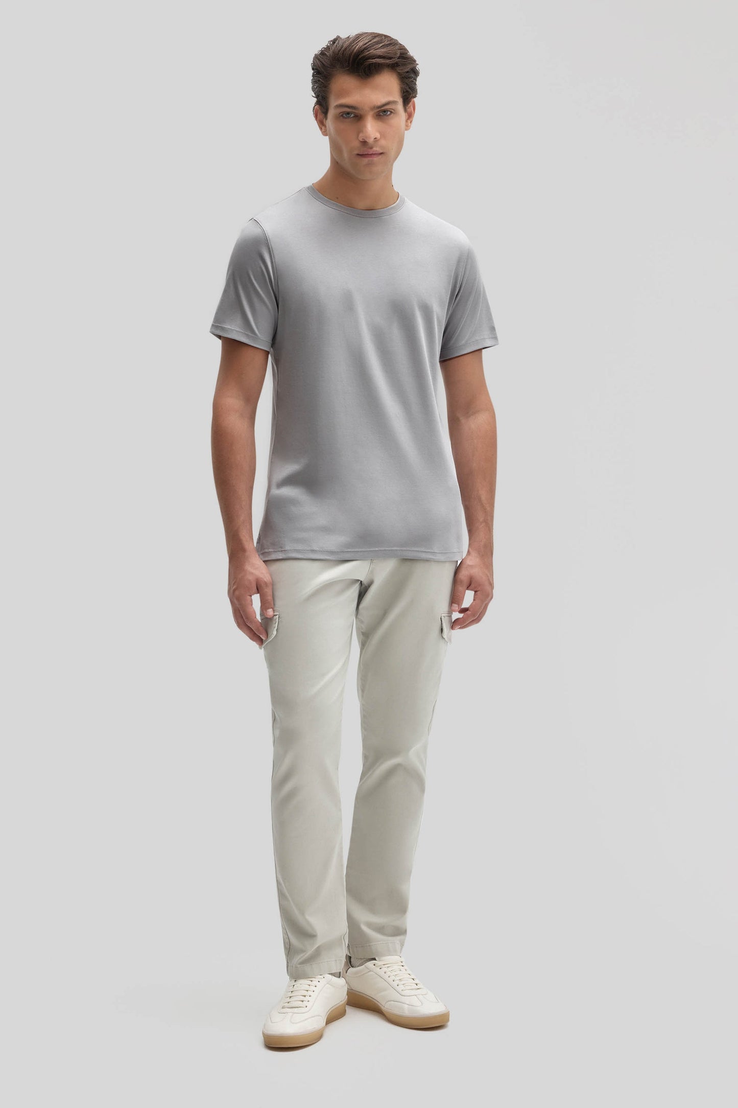 Robert Barakett Men's Pima Cotton Crew Neck T-Shirt in Monument Grey