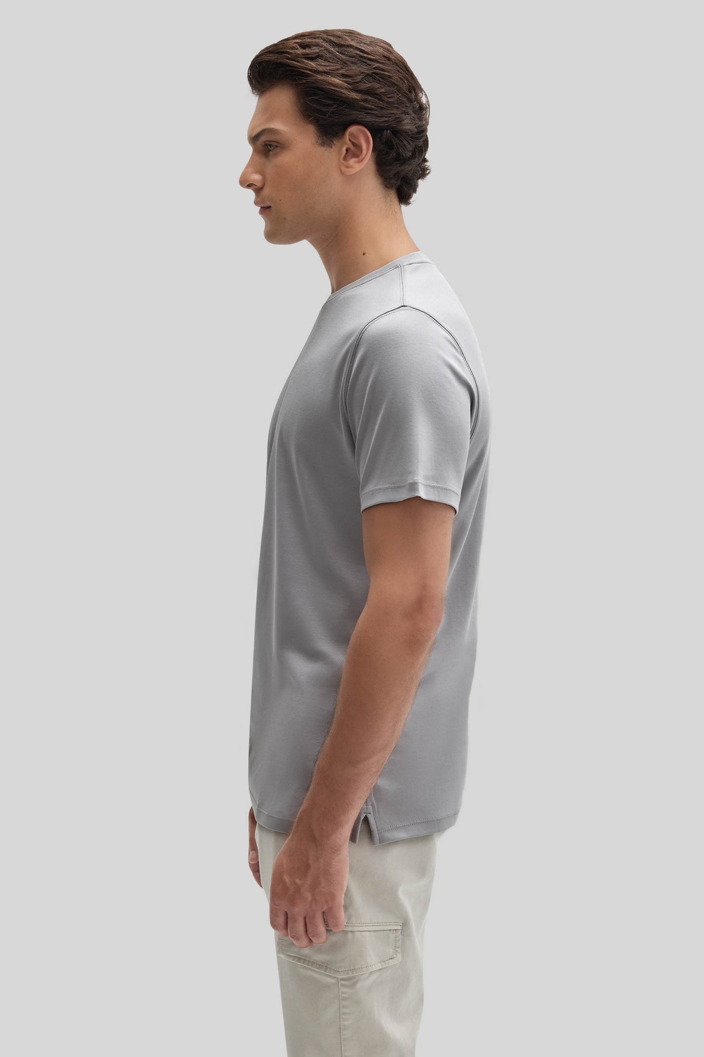 Robert Barakett Men's Pima Cotton Crew Neck T-Shirt in Monument Grey