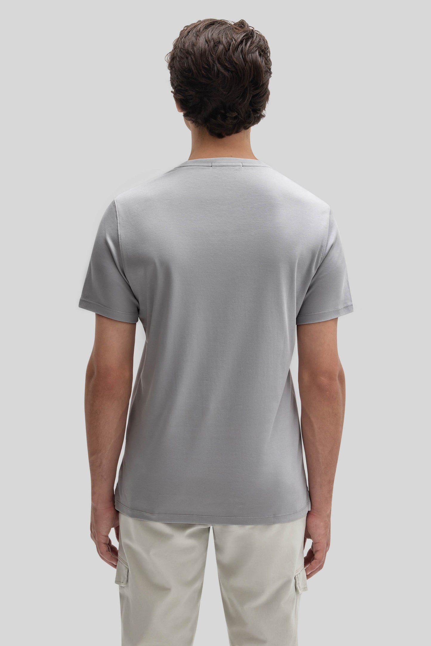 Robert Barakett Men's Pima Cotton Crew Neck T-Shirt in Monument Grey