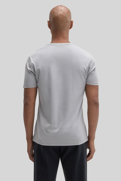 Robert Barakett Men's Pima Cotton V-Neck T-Shirt in Monument Grey
