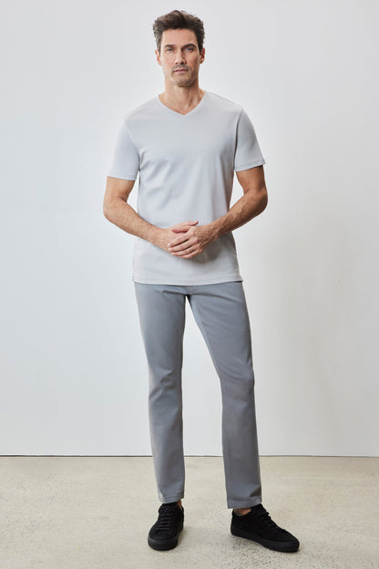 Robert Barakett Men's Pima Cotton V-Neck T-Shirt in Chalk