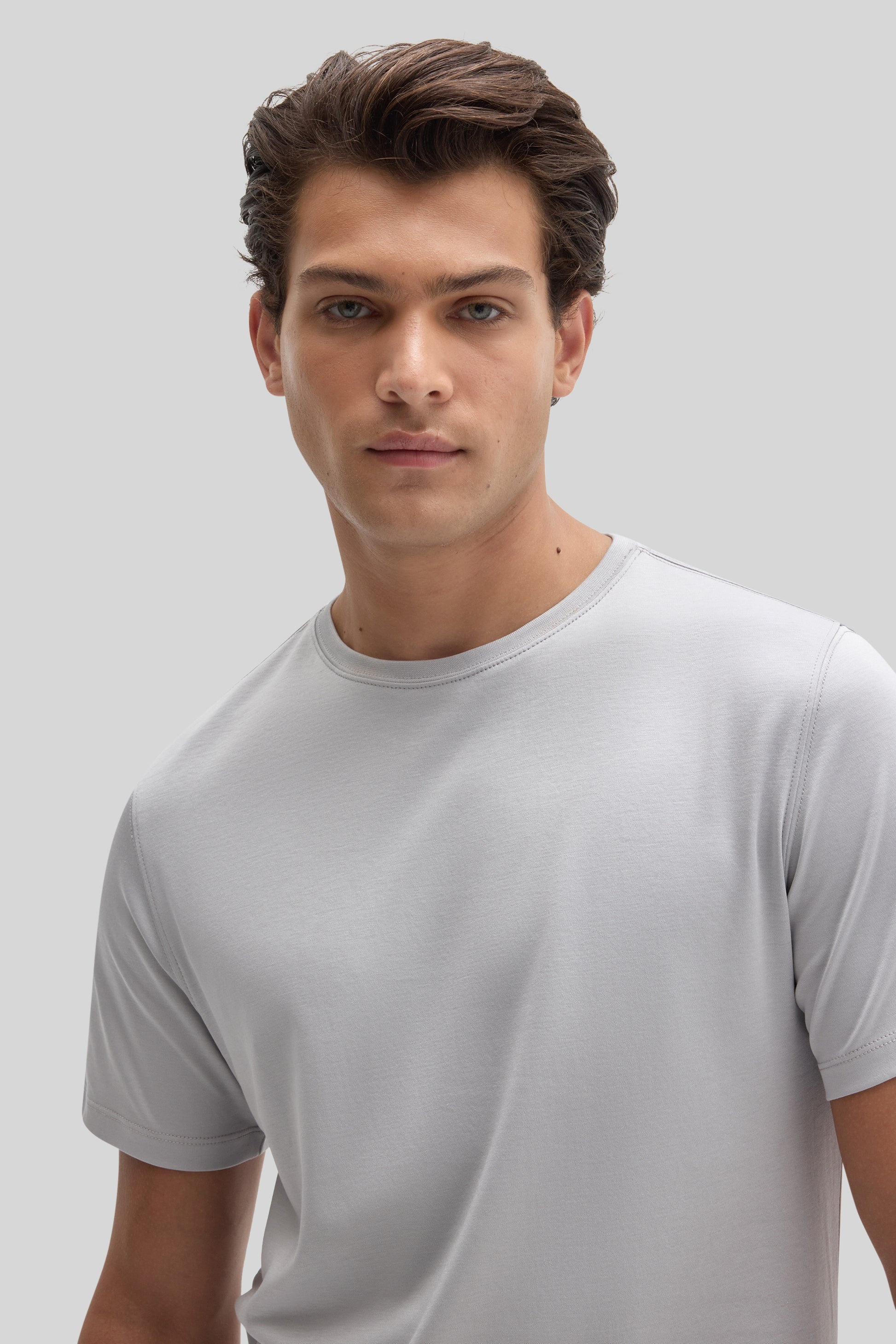 Robert Barakett Men's Pima Cotton Crew Neck T-Shirt in Chalk Grey
