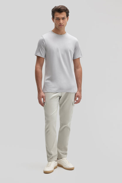Robert Barakett Men's Pima Cotton Crew Neck T-Shirt in Chalk Grey