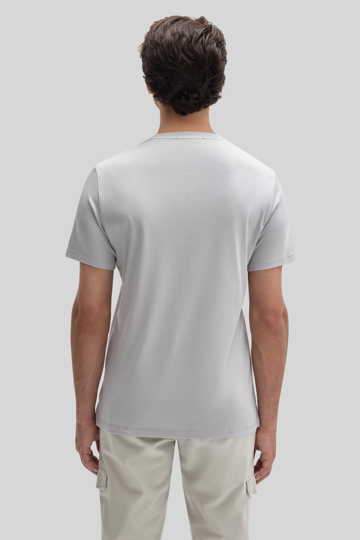 Robert Barakett Men's Pima Cotton Crew Neck T-Shirt in Chalk Grey