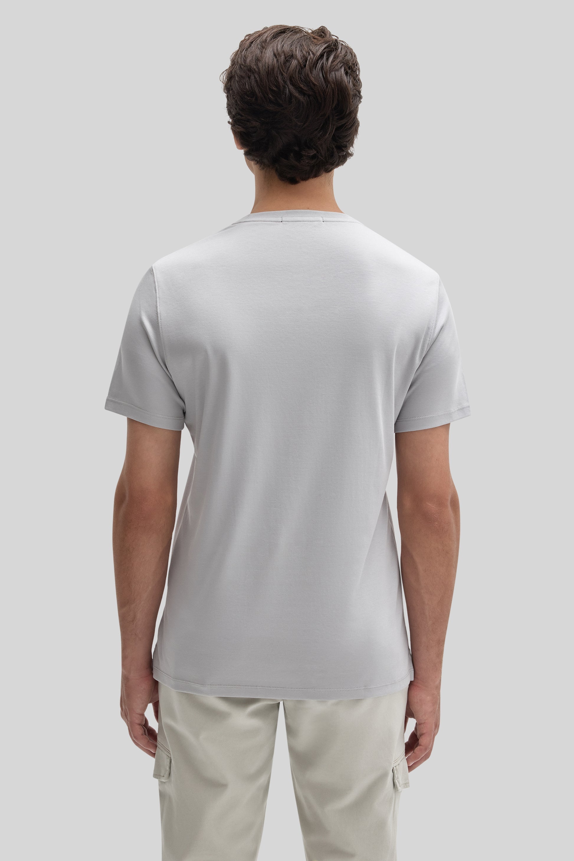Robert Barakett Men's Pima Cotton Crew Neck T-Shirt in Chalk Grey