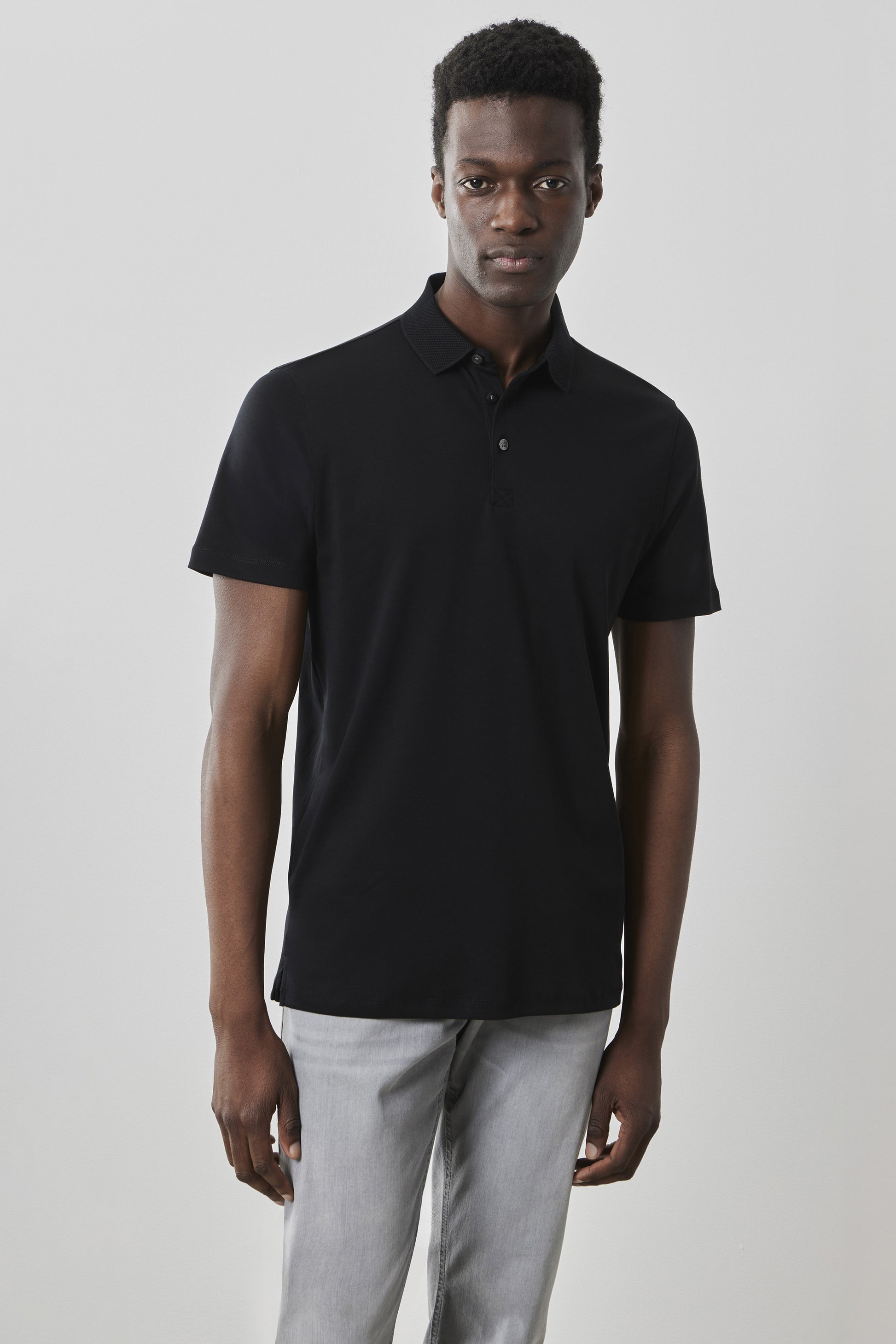 Robert Barakett Men's 100% Pima Cotton Polo Shirt in Black from Robert Barakett