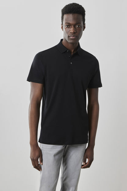 Robert Barakett Men's 100% Pima Cotton Polo Shirt in Black from Robert Barakett