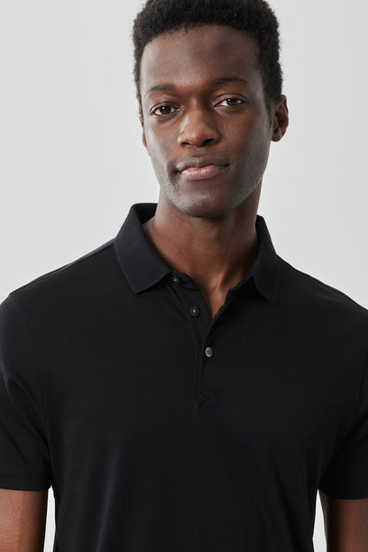 Robert Barakett Men's 100% Pima Cotton Polo Shirt in Black from Robert Barakett