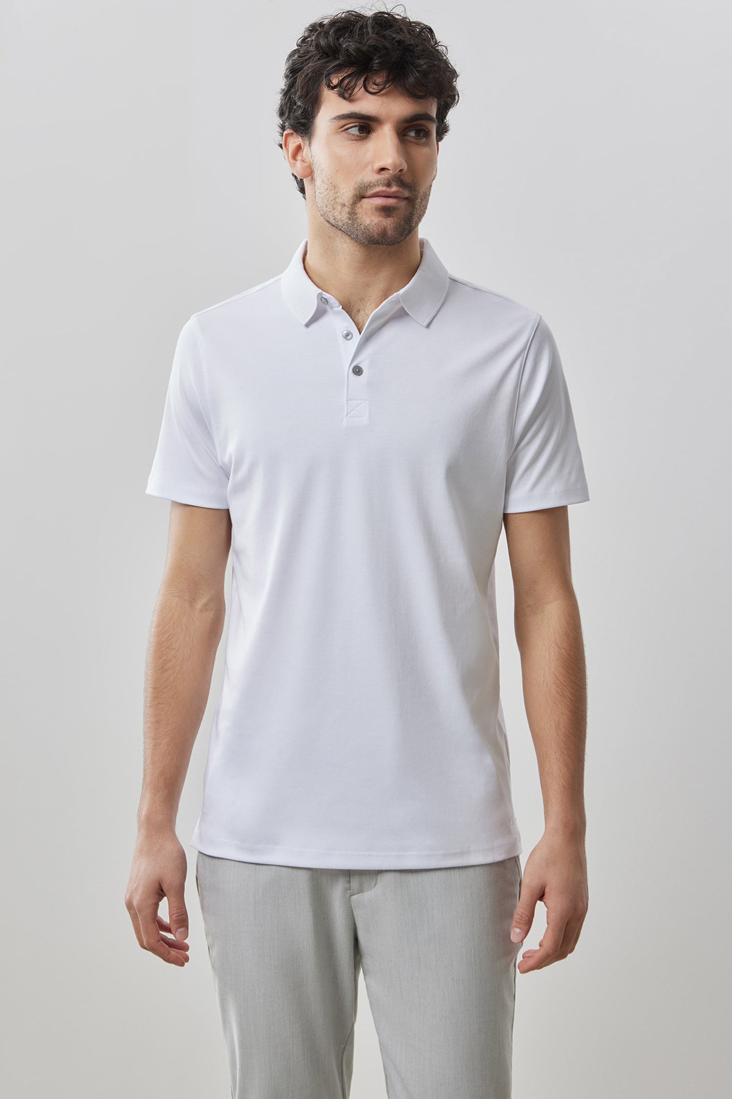 Robert Barakett Men's Pima Cotton Polo Shirt in White