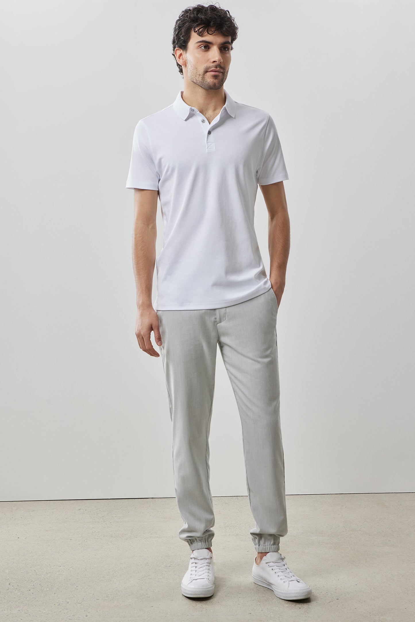 Robert Barakett Men's Pima Cotton Polo Shirt in White