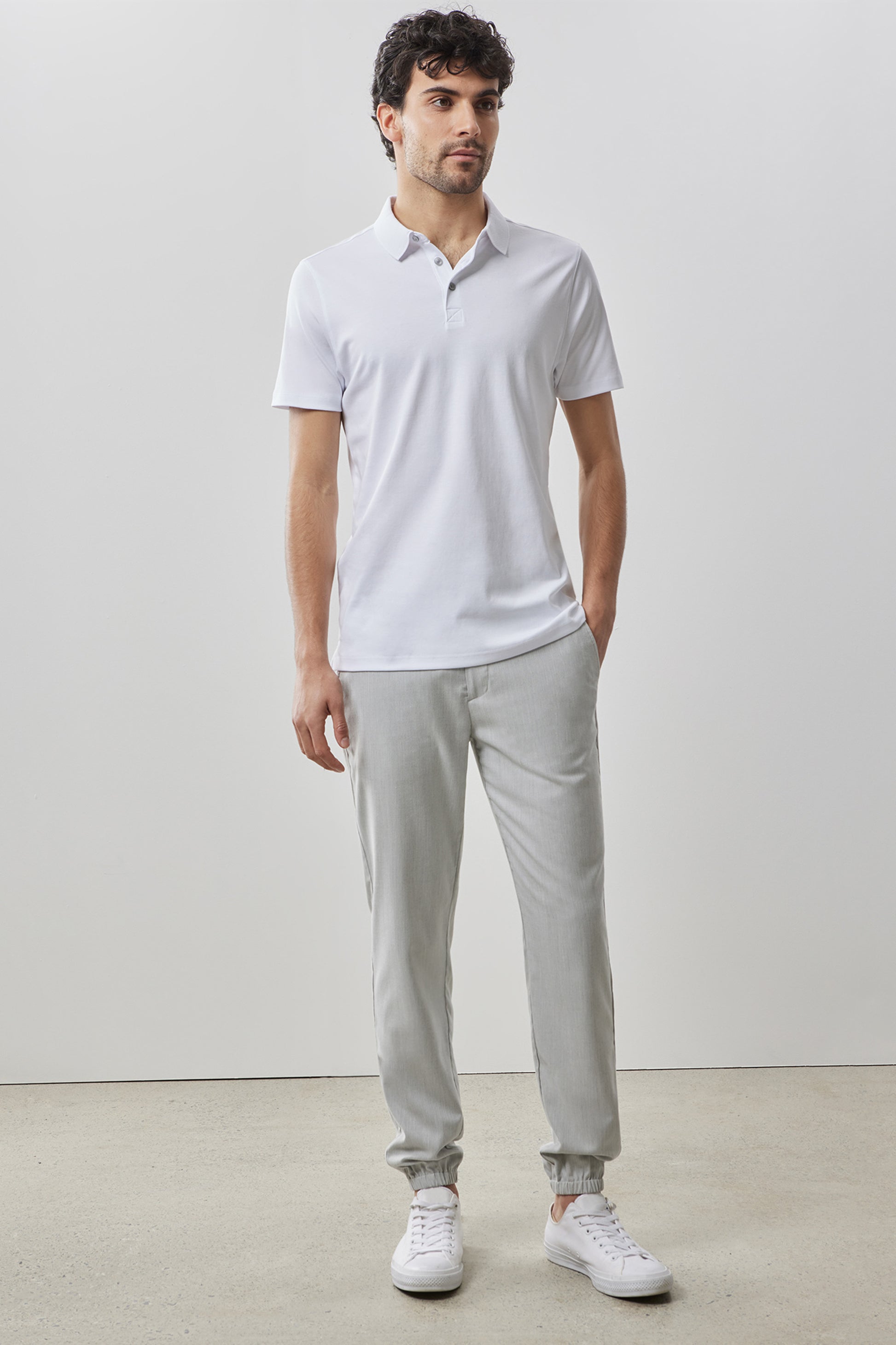 Robert Barakett Men's Pima Cotton Polo Shirt in White